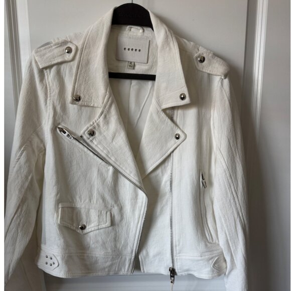 Blank NYC White Moto Jacket Lightweight Summer - Picture 1 of 6